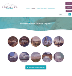 Scotland's Wonder Regions website page